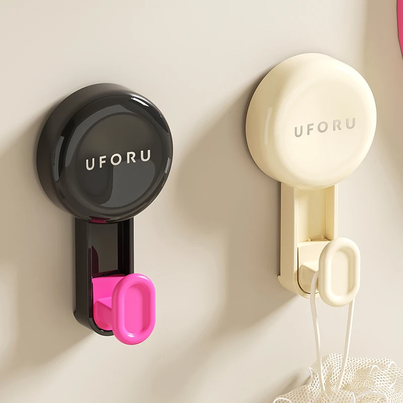UFORU Suction cup hook perforation-free vacuum stick hook glass suction wall type bathroom kitchen non-trace strong hook 3