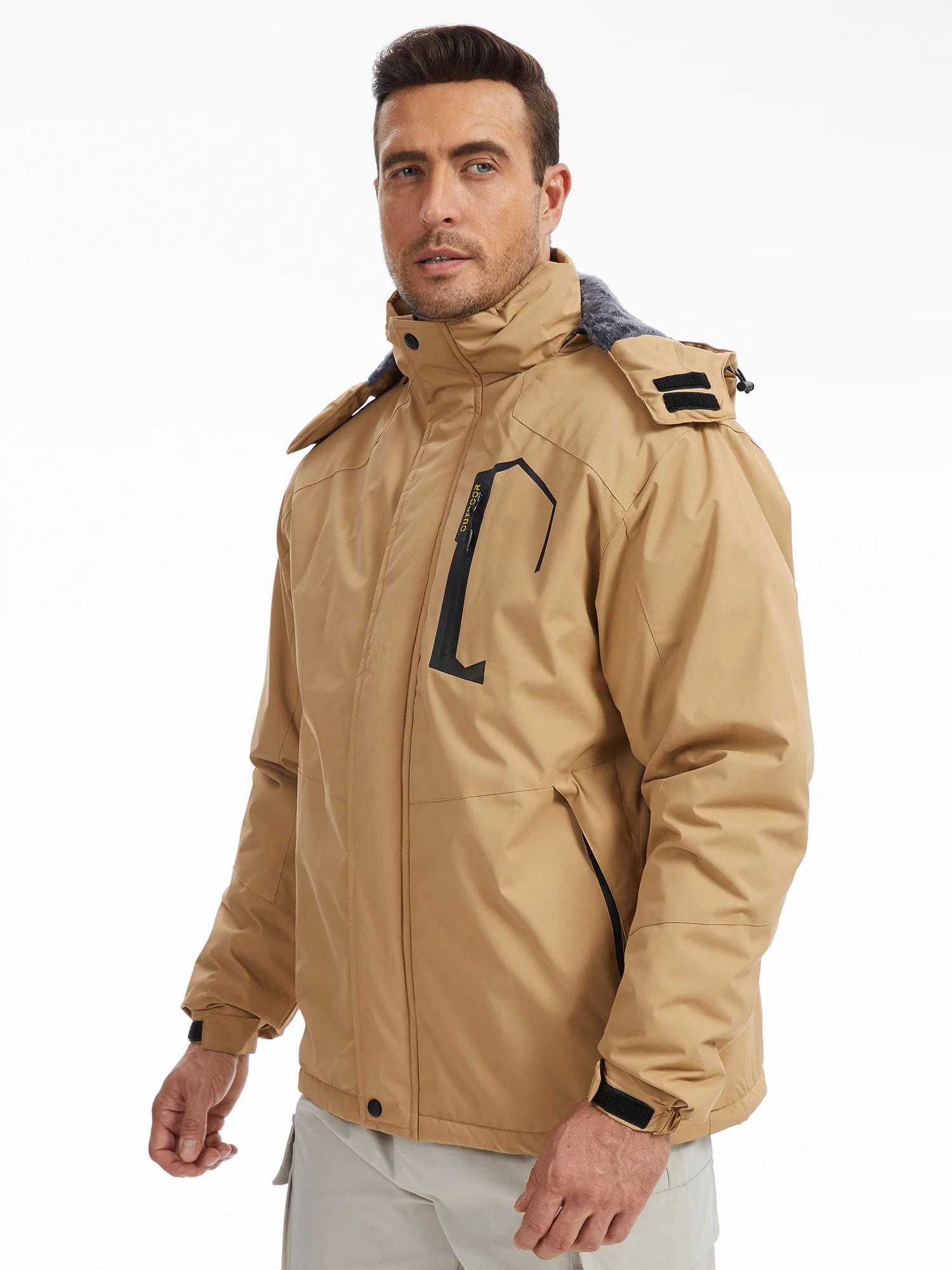 Wasserdichte Ski-Snowboard-Jacke für Herren, Winter, winddicht, Schnee, dicke Jacke, Mantel mit Innenbrusttaschen für Outdoor-Camping-Ski – Detail 10