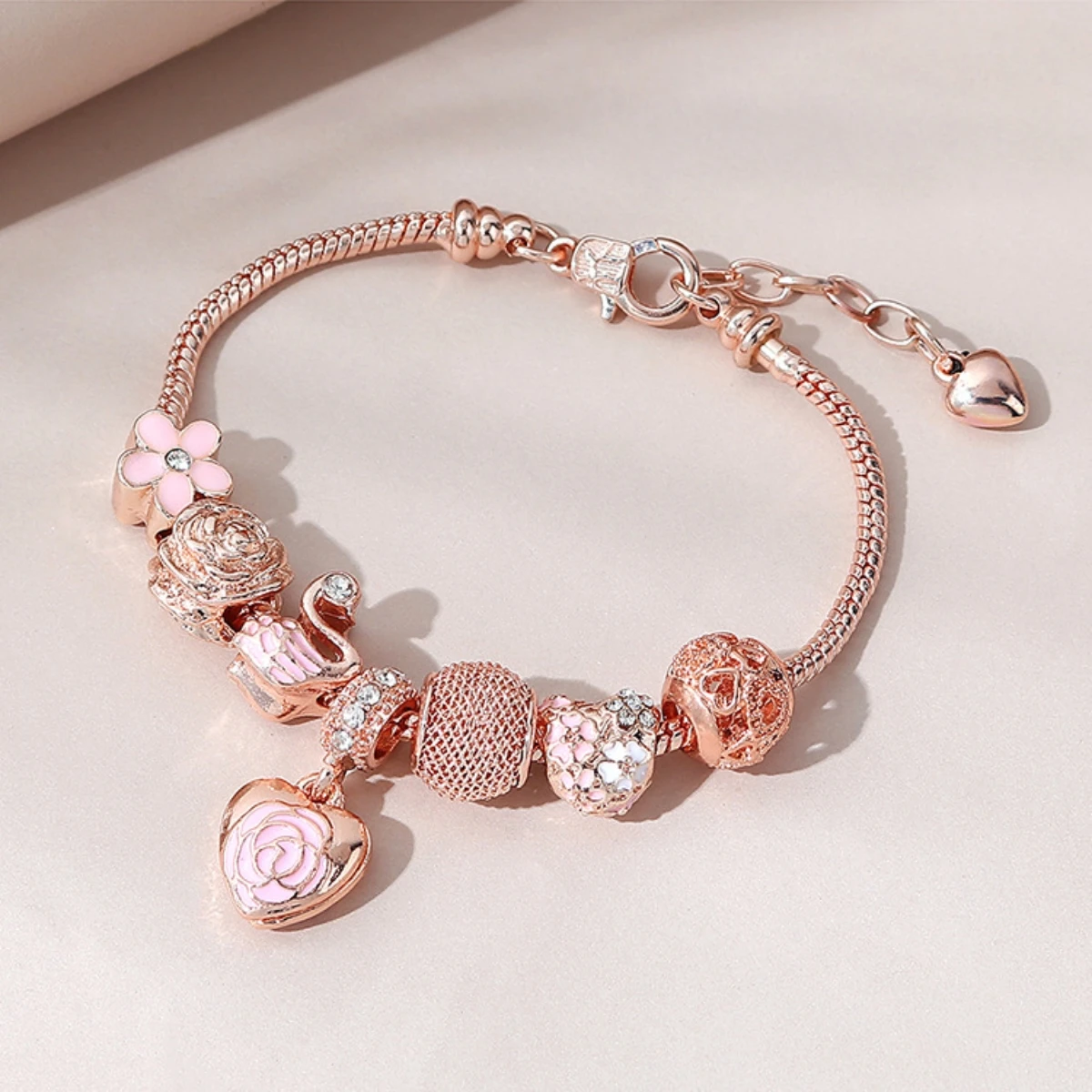 Style Peach Heart Drop Oil Popular Bracelets