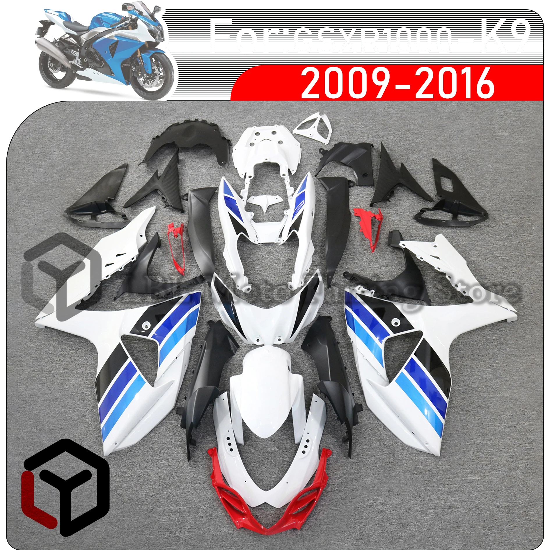 

Комплект обтекателей для мотоцикла, подходит для SUZUKI GSXR1000 GSXR 1000 GSX-R1000 K9 2009 2010 2011 2012 2013 2014 2015 2016 K9, полный обтекатель