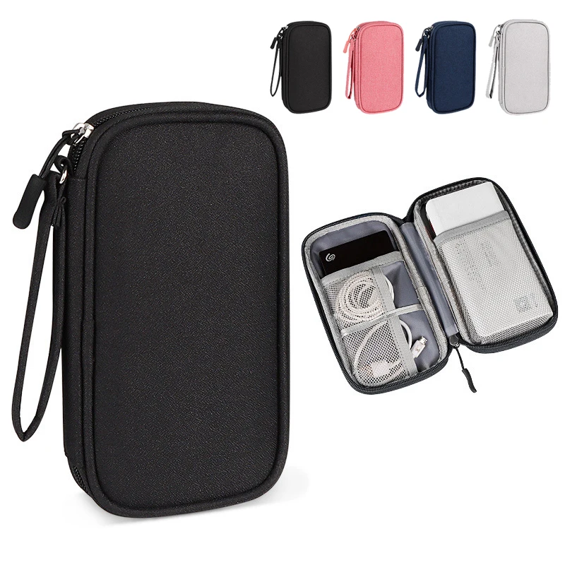 

Travel Cable Organizer Bag Waterproof Portable Electronic Organizer Storage Pouch for USB Cable Cord Phone Headset Power Bank