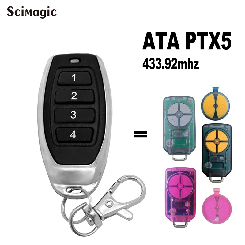 ATA PTX-5V2 Gate Garage Door Opener Remote Control Rolling Code 433.92 MHz ATA PTX5 V1 TrioCode Transmitter for Roller Door