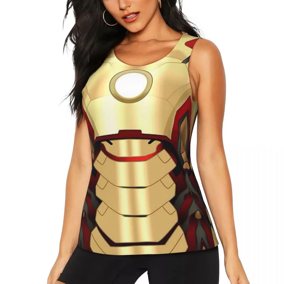 Iron Man Invincible Workout Tank Tops Women Quick Dry Sleeveless Yoga Shirt