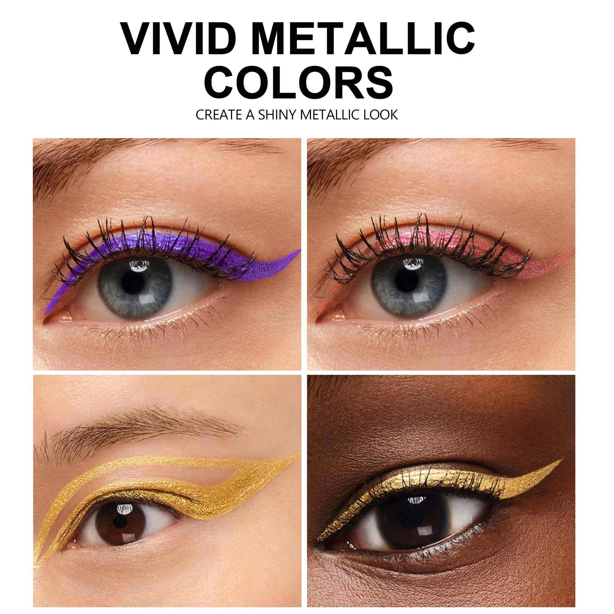 HANDAIYAN 10 Colors Glitter Liquid Eyeliner Long-wearing, waterproof and non-smudging metallic shimmer color eye Liner pens 3