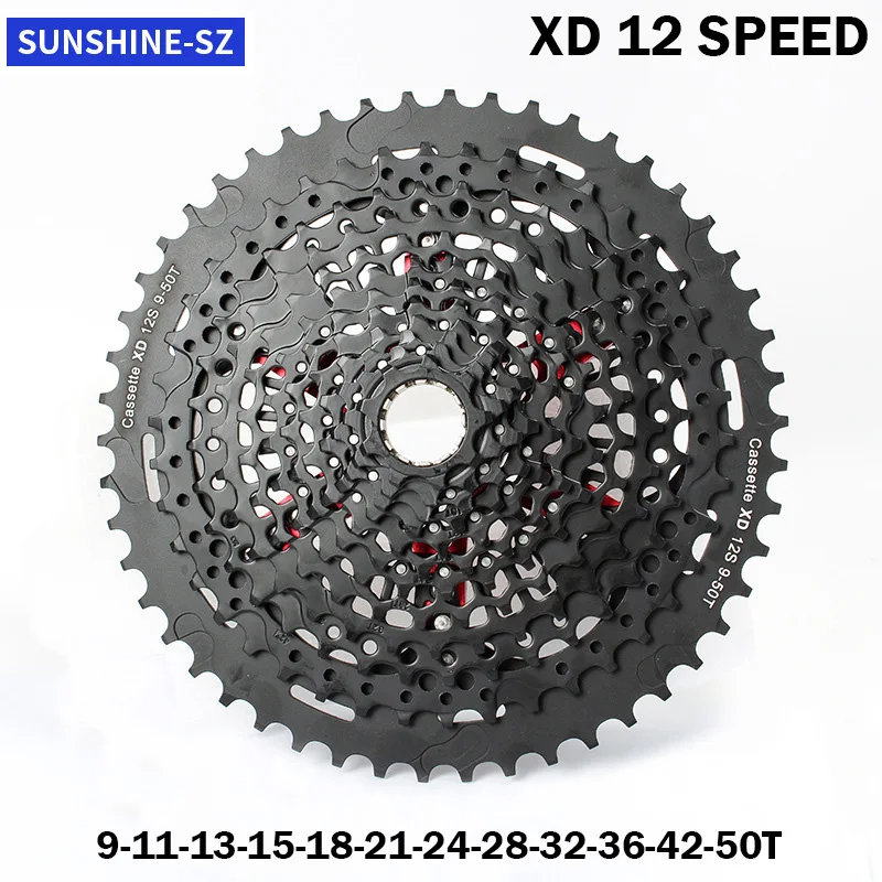 Sunshine Xd 12 Speed Cassette Black Cassette Cnc 10-42T/50T/52T Pignone Mountain Bike Volano Per Sram Gx Eagle Parti Di Biciclette