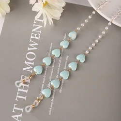 Elegant Bohemian Crystal Beaded Glasses Chain and Face Mask Holder (B blue)