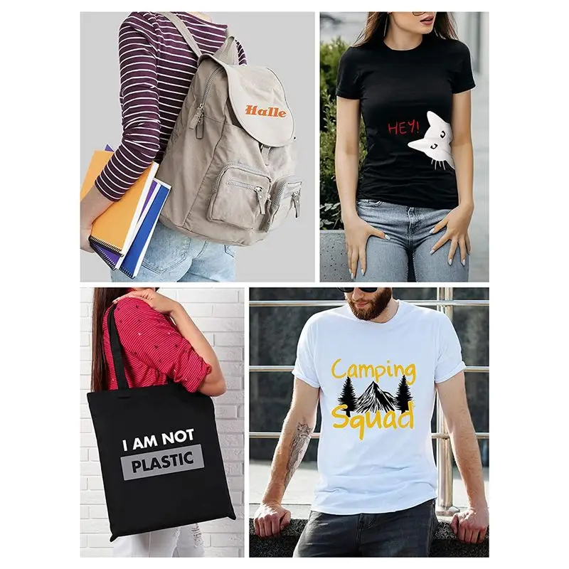 AEE9-33피스 HTV 열전사 비닐 번들 흰색 및 검정색 열전사 비닐 티셔츠 12X10인치