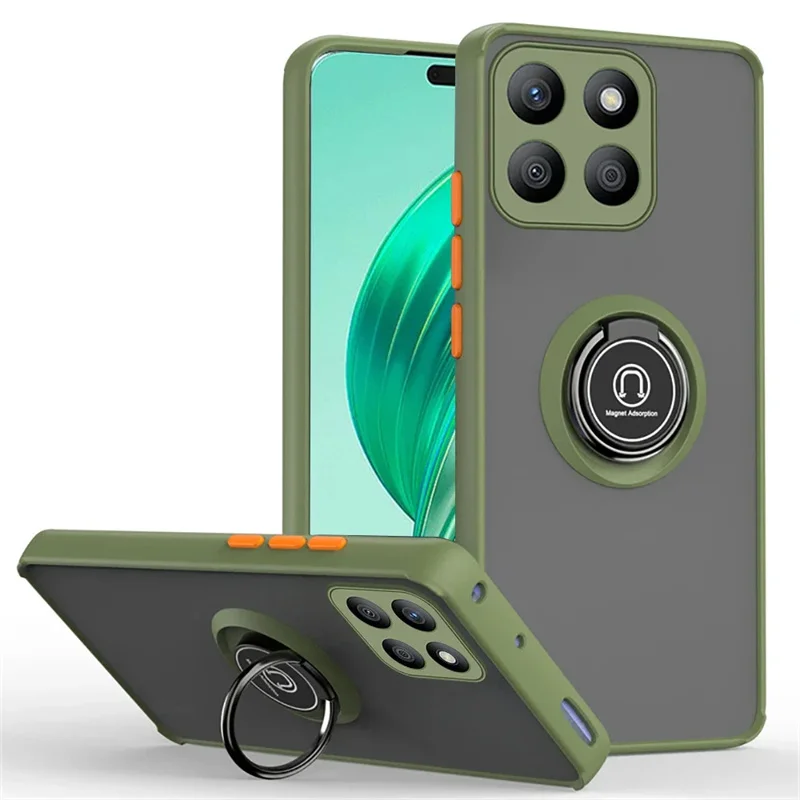 Armor Matte Shockproof Case with Ring Holder Stand and Magnetic Features