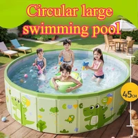 JIABINFU piscine Non gonflable, grande piscine circulaire intérieure et extérieure pour enfants, planche de Support à quatre côtés 2