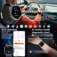 Nouvelle montre connectée 2026 pour homme avec pompe à air Airbag, mesure de la tension artérielle, suivi de la santé, NFC, acide urique, lipides sanguins, appels Bluetooth, étanche 5