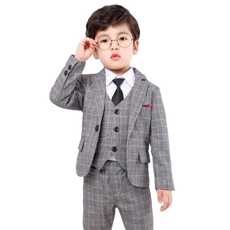 

Baby Children's new autumn and winter boys' small suit Korean version children's suit four-piece flower girl dress wedding dress