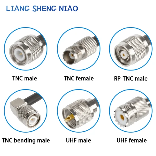 TNC 수-UHF 수 암 커넥터 동축 케이블, 피그테일 동축 케이블, UHF-TNC-UHF 수 케이블 라인, RG58, 0.3m-30m 2