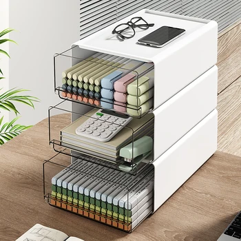 Cassetti per cosmetici da tavolo impilabili Scatola portaoggetti da scrivania Cassetto per cancelleria Armadietto per ufficio Porta documenti per ufficio Porta articoli vari