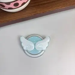 Wing Cartoon Magnetic Griptok Phone Stand with Wireless Charging Capability (Blue)