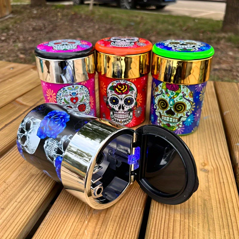 Portable Ashtray Cigarettes Ashtray Silicone Ashtray Stainless Steel Ashtray Metal Ashtray Air Purifier Ashtray Wood Ashtray Ceramic Ashtray Creative Car Printed Ashtray with LED Lights Automatically When Open