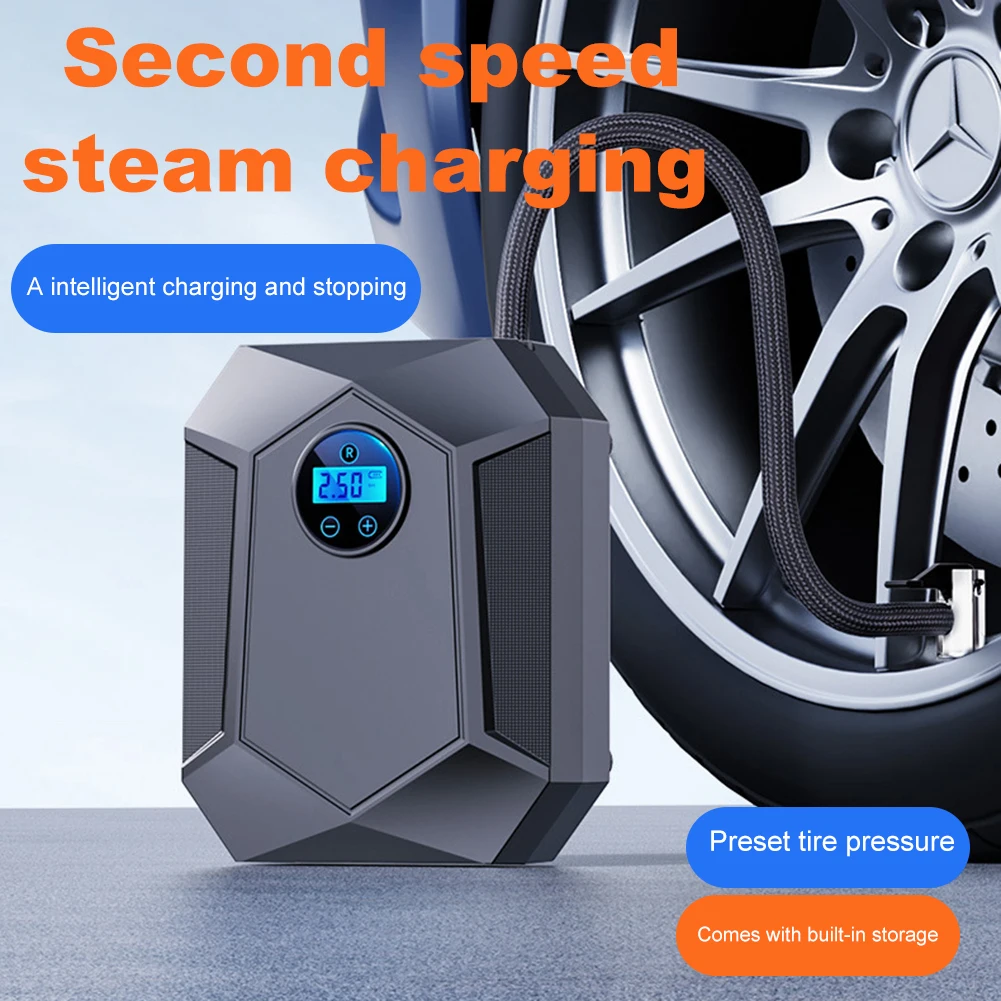 Car-mounted Air Pump Car Portable Air Pump Electric Car Uses Tire To Inflate LED Lamp for Auto Motorcycles Bicycles