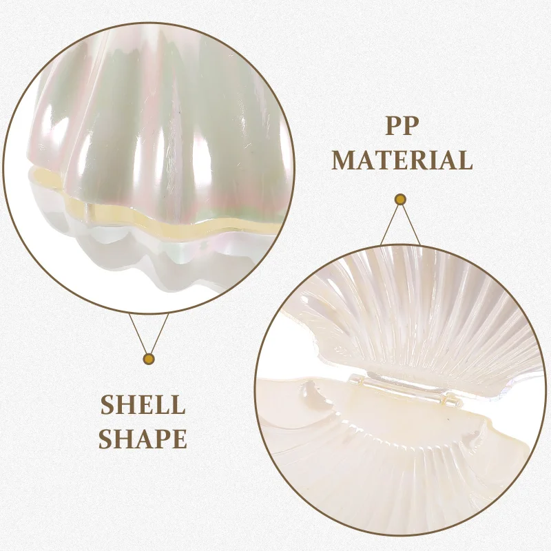 Description Picture 2 of itemPearlescent Shell Outfit Ocean Decor Candy Jar Party Favor Containers Small Dish Hat Pp Table Sea Holder Boxes