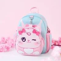 Bowknot Cat School Bags for Girls Kawaii Backpack for Kindergarten Kids Boys Children Green Purple Rabbit Bag Mochilas Escolares 1