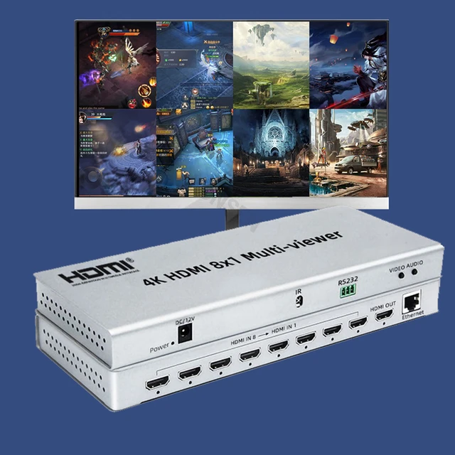 4k 8x1 Hdmi 1080p 4x1 Quad Screen Multiviewer Hdmi Splitter Seamless Switch 8 Picture Display On 1 Tv 10 Split Mode - Audio & Video Cables - AliExpress