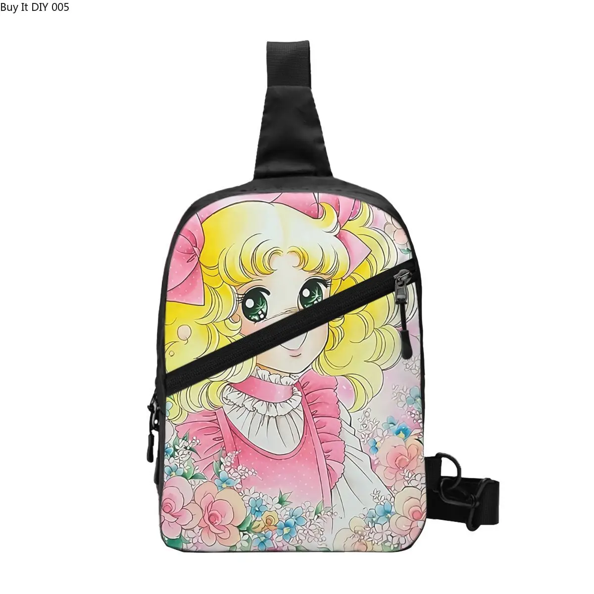 

Candy Candy Sling Crossbody Chest Bag Men Cool Anime Manga Shoulder Backpack for Camping Biking