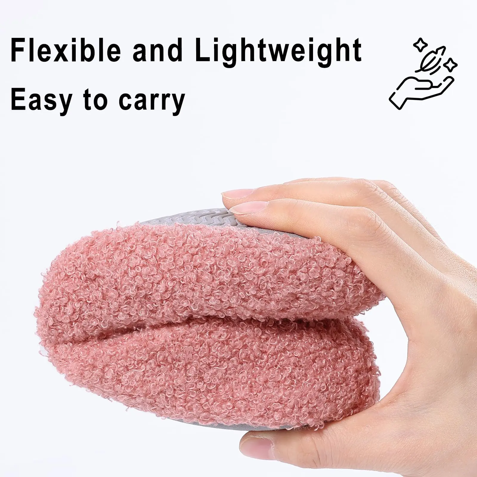 Goosecret Women House Memory Foam Slippers Winter Indoor Flat Cotton Shoes Teddy Fleece Bedroom Sock Shoes with Soft Rubber Sole 5