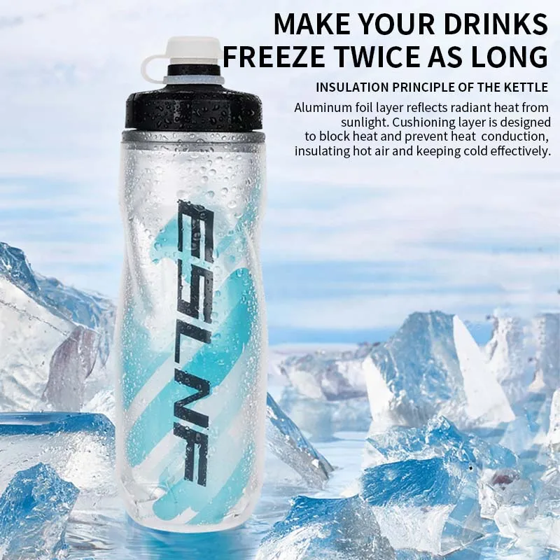 Cycling Water Bottle 610ml Squeeze Sports Double Layer Lce Cold Bottle Sports Outdoor Drinking Fitness Water Cup Bicycle Kettle bicycle water bottle water bottle sports bottle