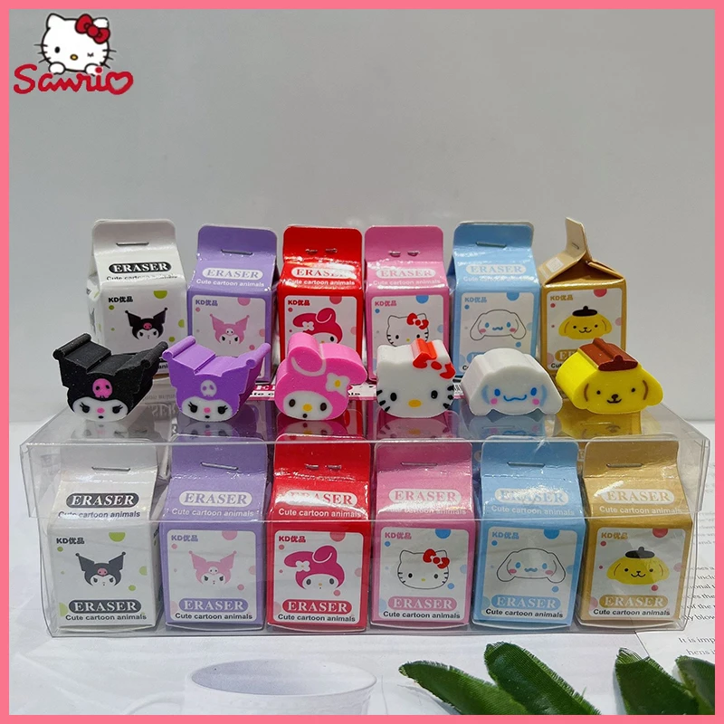 

36pcs Sanrio Rubber Eraser Anime Hellokitty Melody Kuromi Cinnamoroll Student Stationery Erasers Kids School Supplies Wholesale