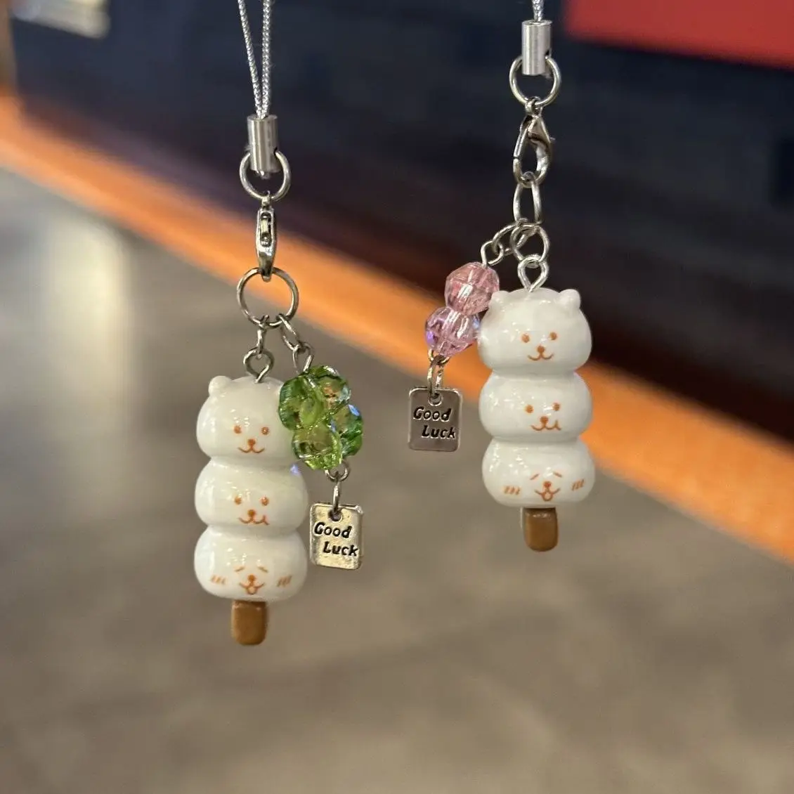 Charming Kawaii Cat Leaf Phone Charm - Handmade DIY Accessory