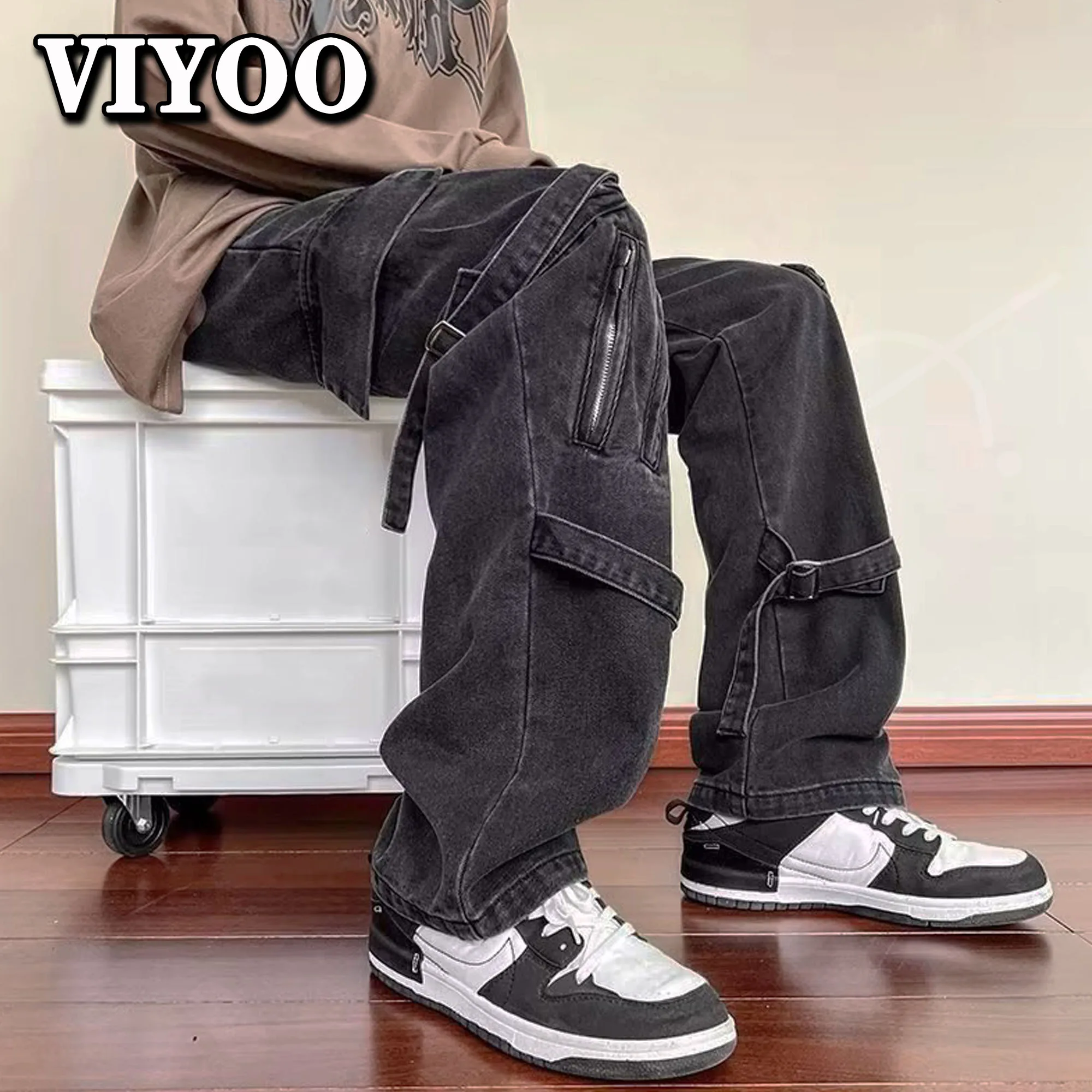 Women's Men's Y2K Clothes Jeans Clothing Cargo Pant Wide Leg