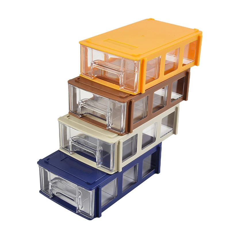 Storage Box Stackable Plastic Hardware Parts Storage Boxes Component Screws  Tools Organizer Combined Cabinet Drawer Case Box