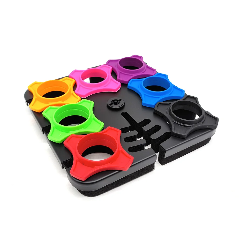 멀티 마이크 홀더 케이블 걸이 정리대 (7개 마이크용) 무대용 마이크 걸이 및 디스플레이