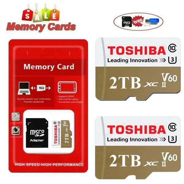 High-Speed Memory Cards: 2TB-128GB, USB Drive