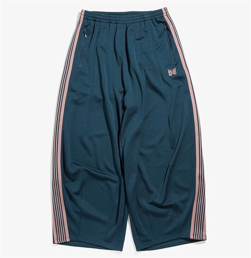 

New Wide Leg Needles Sweatpants Men Women Casual AWGE Trousers Embroidery Butterfly Pants y2k