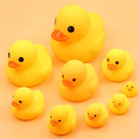 1/4PCS Cute Small Yellow Duck Baby Bath Toys Squeeze Rubber BB Bathing Water Fun Toy Race Classic Squeaky Kids Toys 1