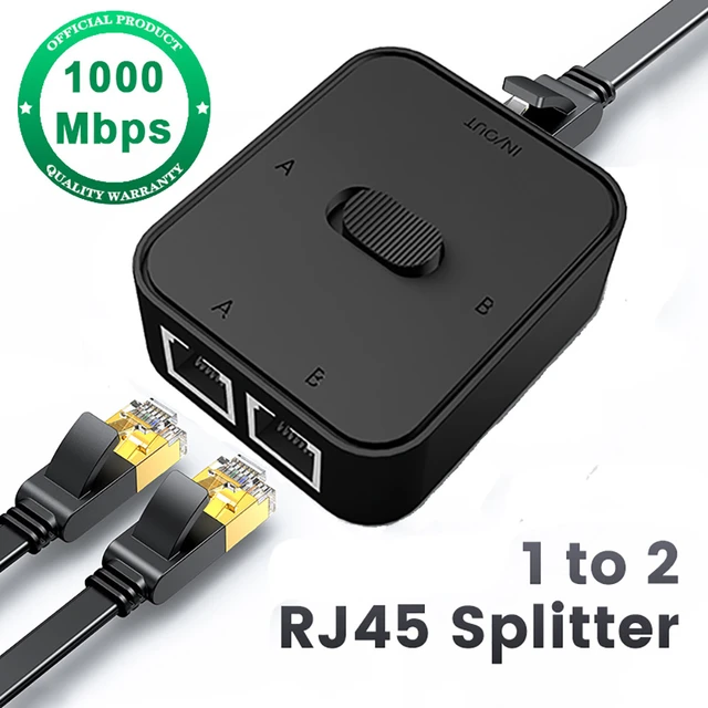 1000Mbps 1 In 2 Out Ethernet Adapter RJ45 Splitter Lan Connector Cat 6 rj45  Splitter Switch Coupler for PC Laptop TV Box Router - AliExpress