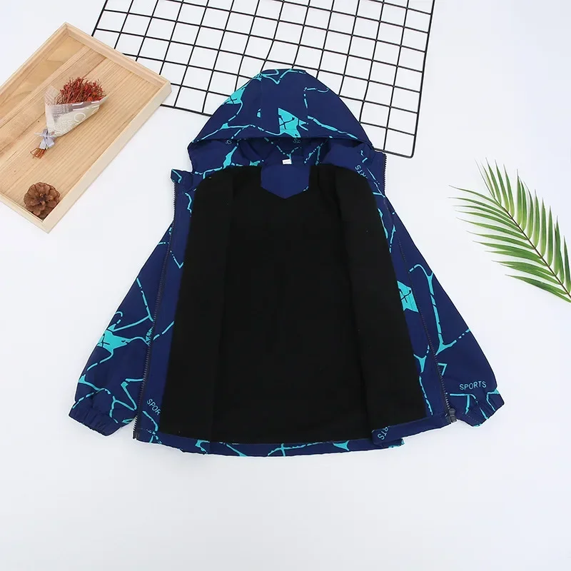 Boys' Jacket Spring and Autumn Fleece Jacket New Middle-aged and Older Children's Autumn Boys' Foreign Style