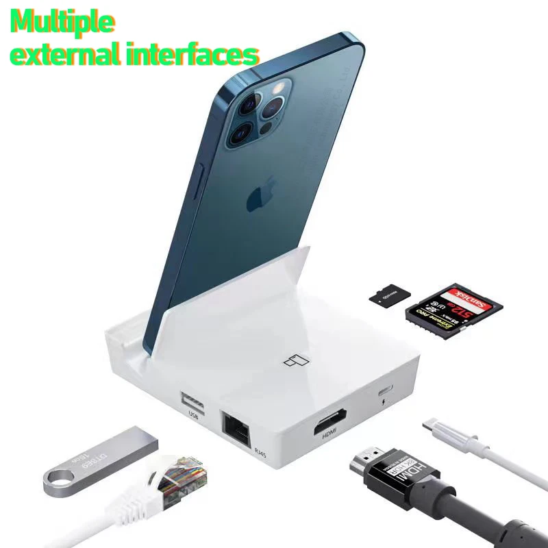 OTG HUB Lightning Docking Station HD Charging Adapter Apple Accessories iPhone 12 11 X 8 iPod ipad Universal Base Dock HDMI