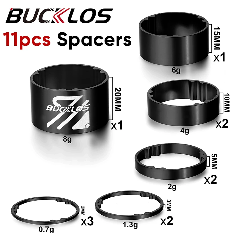 Carbon Spacers 5mm Headset Spacer 11PCS BUCKLOS Bicycle Headset