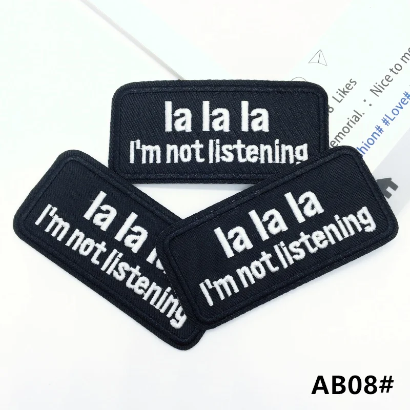 3 teile/los Buchstaben Gestickte Patches für Kleidung Eisen auf Patches Text DIY Applikationen für Kleidung Jacke Streifen Slogan Aufkleber – Detail 15