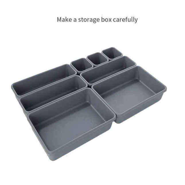 Home Kitchen Drawer To Store Supplies Multifunctional Plastic Compartmentalized Storage Box 8set Makeup Storage Organization Box