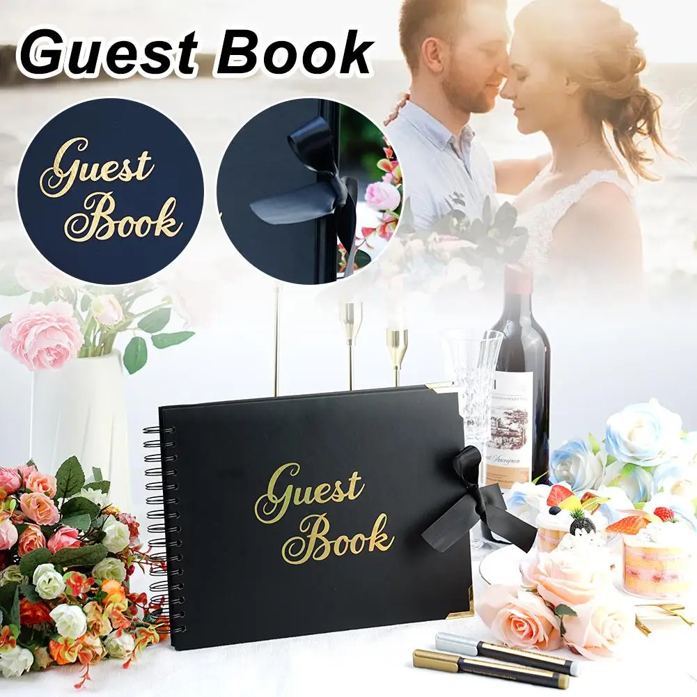 Personalized Wedding Guest Book Custom Wedding Guestbook Bridal Guestbook Photo Gift Album Shower Journal Anniversary Weddi N7L1