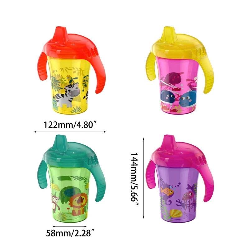 Drinking Water Bottle Baby Water Bottle 260ml 8.8Ounce Sippys Cup Straw Learner Cup