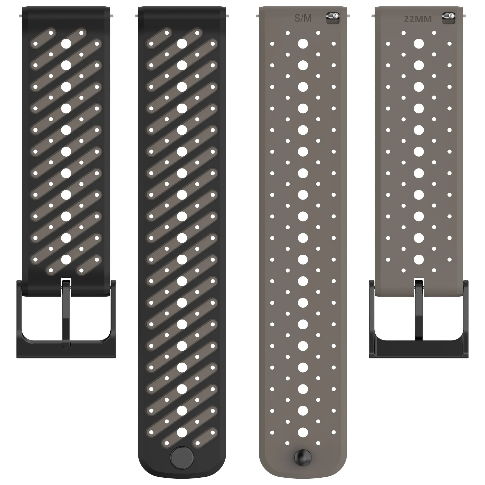 Stylish Two-Tone Silicone Replacement Band - 22mm Strap Bracelet
