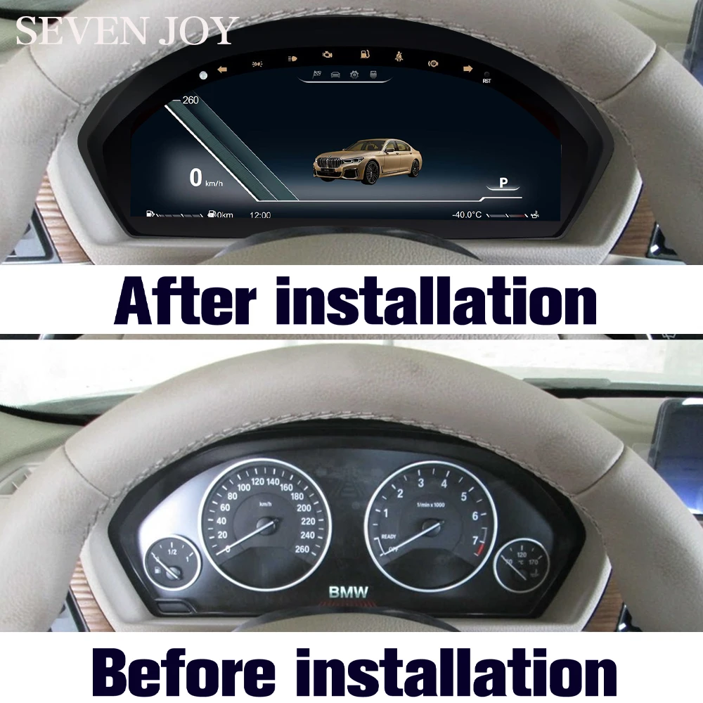12.3인치 BMW F30 F31 GT-F34 F32 F33 F36 2013-2020 디지털 대시보드 속도계 LCD 클러스터 계기판