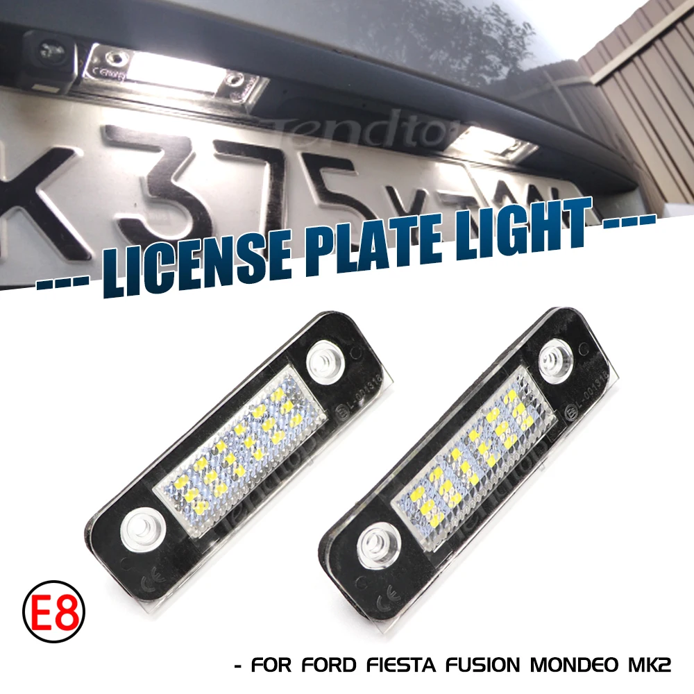 

2 шт., Автомобильные светодиодные лампы для номерного знака Ford Fiesta MK5 2001-2008 Fusion Mondeo MK2 1996-2000, 12 В