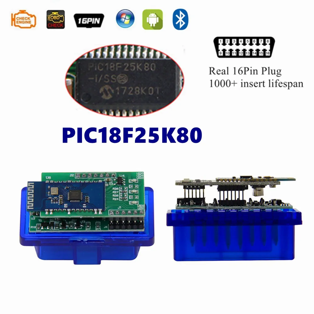 Dual Double 2PCB PIC18F25K80 Chip Firmware 1.5 ELM327 V1.5 OBD2 Scanner BT Auto-Diagnosegerät Unterstützt Mehrere Android-Fahrzeuge – Detail 34