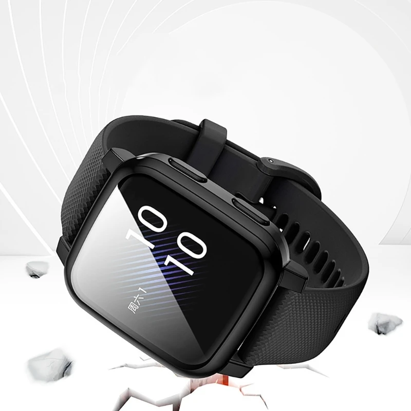 SkyBand Custodia In TPU E Silicone Con Protezione Schermo Per Garmin Venu Sq – Leggera E Trasparente (Argento+Trasparente)