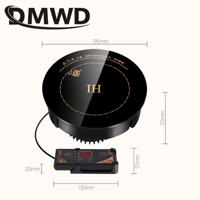 DMWD Electric Magnetic Induction Cooker Wire Control Mini Embedded Hotpot Hob Burner Waterproof Hot Pot Tea Boiler Stove Cooktop 6