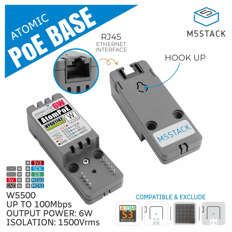 Oficial Atomic Poe Base W5500 M5stack - Imagem 6