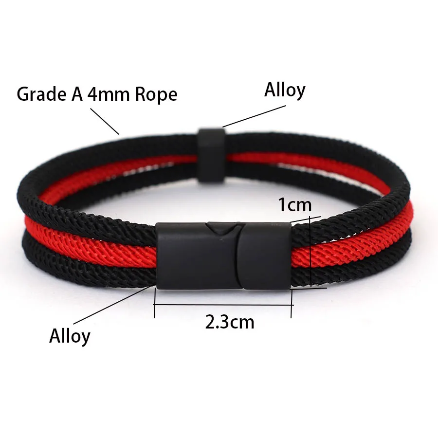 Men Milan Rope Wrap Bracelet 4mm
